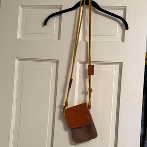 Two-Tone Leather Crossbody Bag